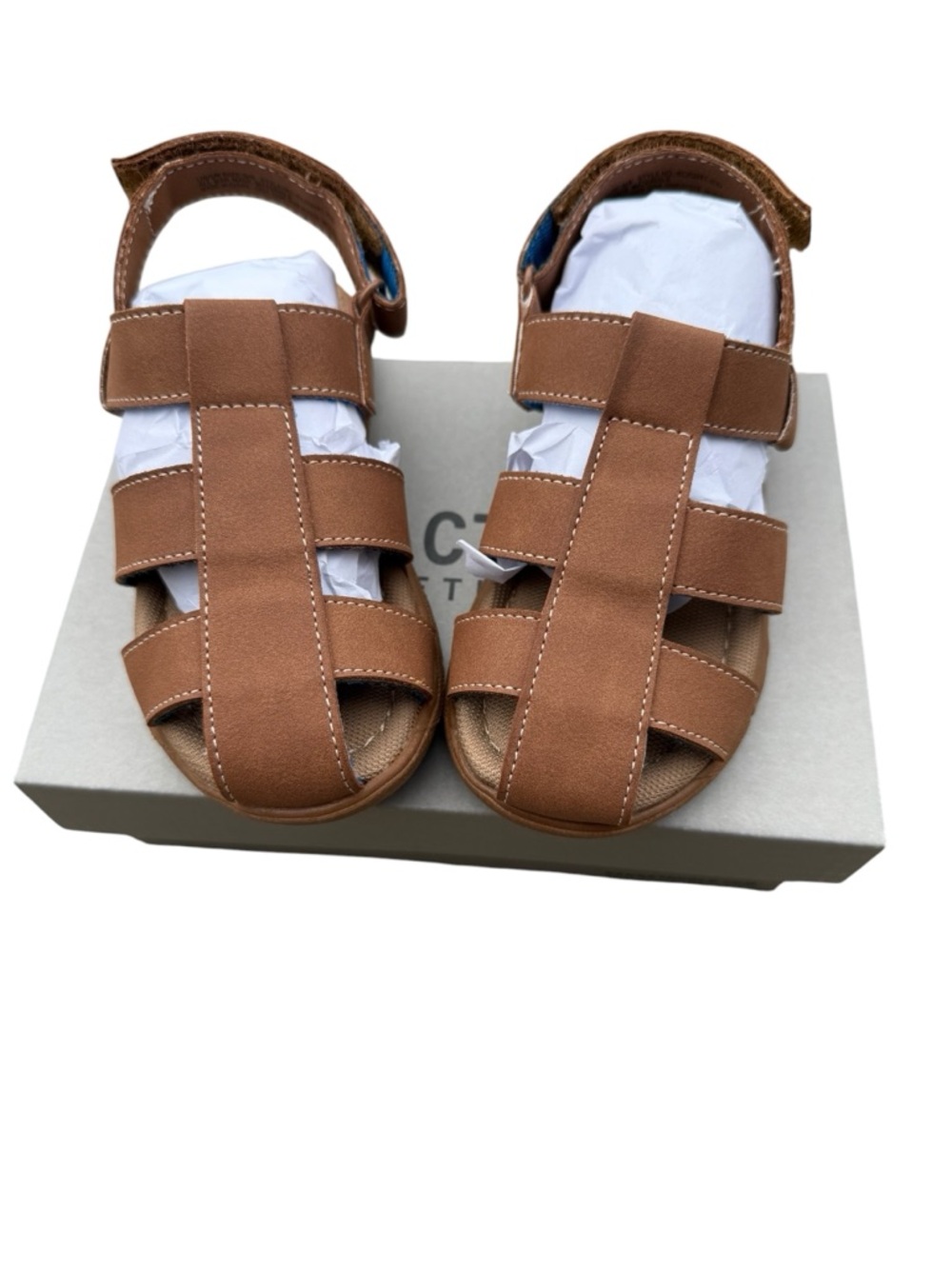 Kenneth Cole Kids Cognac Benjamin Strappy Fisherman Sandals Size 9 (NWT)